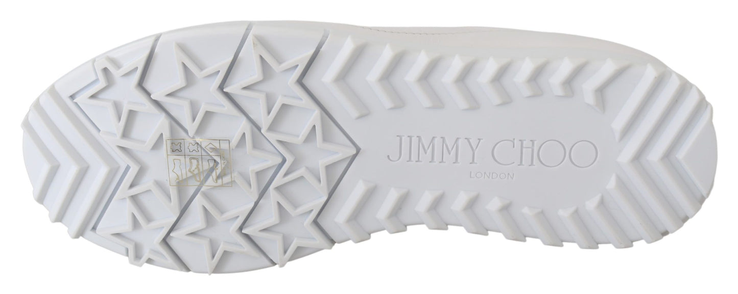 Jimmy Choo White Leather Monza Sneakers