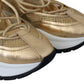 Jimmy Choo Gold Mesh Leather Michigan Sneakers