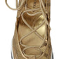 Jimmy Choo Gold Mesh Leather Michigan Sneakers