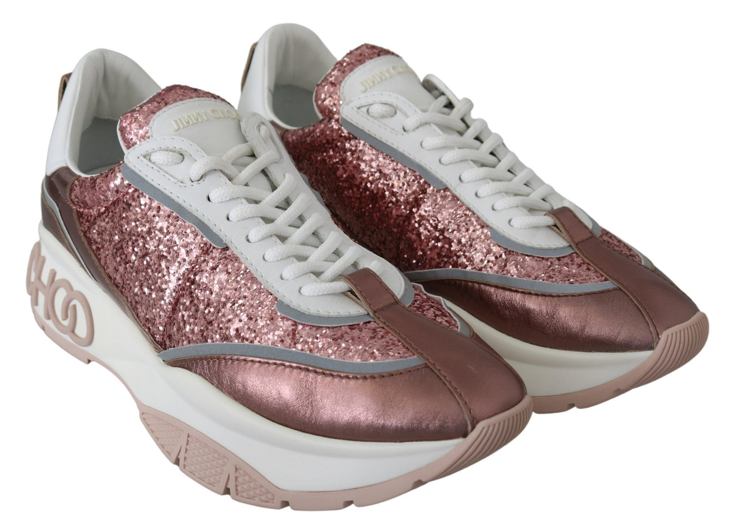 Jimmy Choo Pink Candyfloss Leather Raine Sneakers