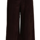 Dolce & Gabbana Black Cotton High Waist Trouser Wide Leg Pants