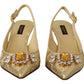 Dolce & Gabbana Gold Crystal Slingbacks Pumps Heels Shoes