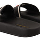 Dolce & Gabbana Black Leather I Love D&G Slides Sandals