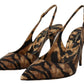 Dolce & Gabbana Brown Slingbacks Leather Tiger Shoes