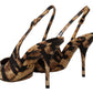 Dolce & Gabbana Brown Slingbacks Leather Tiger Shoes