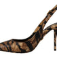 Dolce & Gabbana Brown Slingbacks Leather Tiger Shoes