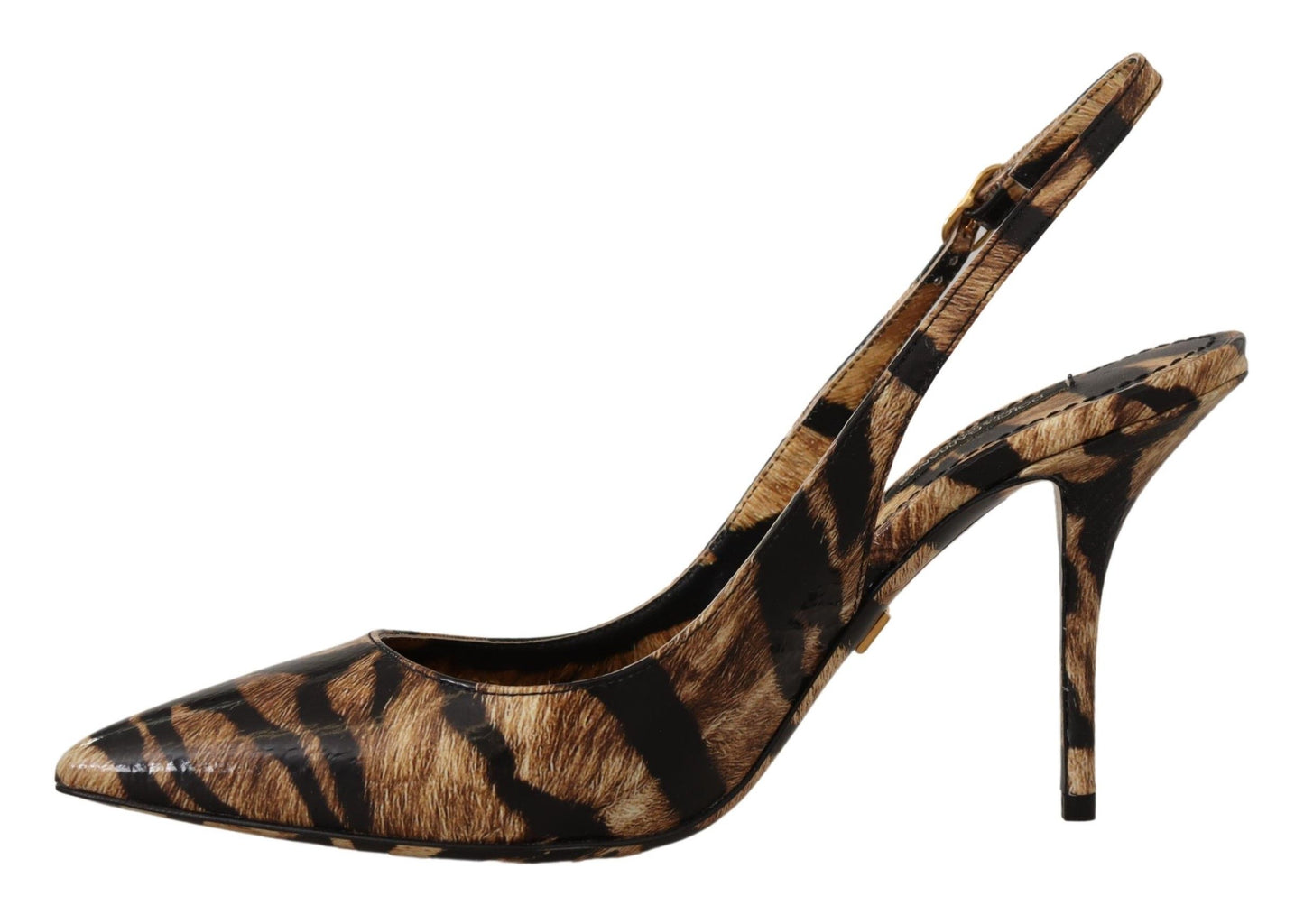 Dolce & Gabbana Brown Slingbacks Leather Tiger Shoes