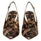 Dolce & Gabbana Brown Slingbacks Leather Tiger Shoes