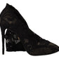 Dolce & Gabbana Black Stretch Socks Taormina Lace Boots Shoes