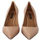 Dolce & Gabbana Beige Leather Pointed Heels Pumps Shoes