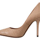 Dolce & Gabbana Beige Leather Bellucci Heels Pumps Shoes