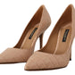 Dolce & Gabbana Beige Leather Bellucci Heels Pumps Shoes