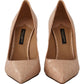 Dolce & Gabbana Beige Leather Bellucci Heels Pumps Shoes