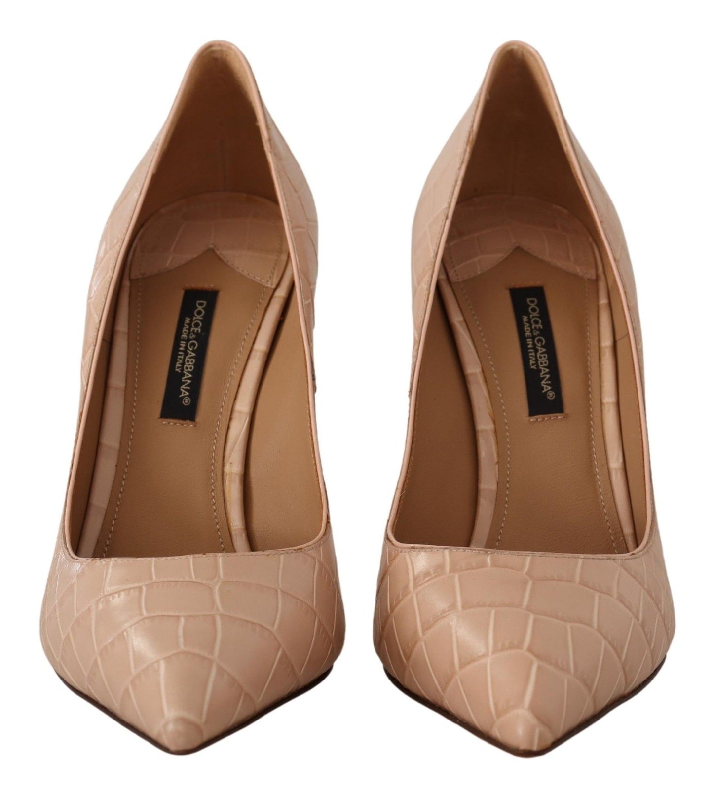 Dolce & Gabbana Beige Leather Bellucci Heels Pumps Shoes