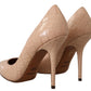 Dolce & Gabbana Beige Leather Bellucci Heels Pumps Shoes