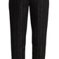 Dolce & Gabbana Black Striped High Waist Tapered Pants