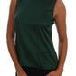 Dolce & Gabbana Dark Green Silk Sleeveless Round Neck Tank Top