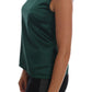 Dolce & Gabbana Dark Green Silk Sleeveless Round Neck Tank Top