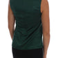 Dolce & Gabbana Dark Green Silk Sleeveless Round Neck Tank Top