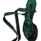 Dolce & Gabbana Green Python Lace Up Ankle Strap Sandals Heels