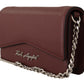 Karl Lagerfeld Wine Leather Evening Clutch Bag