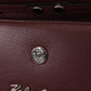 Karl Lagerfeld Wine Leather Evening Clutch Bag