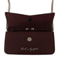 Karl Lagerfeld Wine Leather Evening Clutch Bag