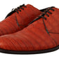 Dolce & Gabbana Orange Exotic Leather Dress Derby Shoes