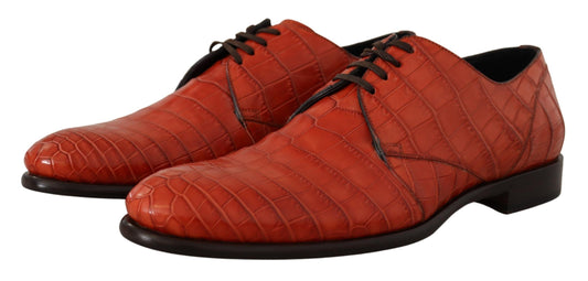 Dolce & Gabbana Orange Exotic Leather Dress Derby Shoes