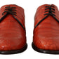 Dolce & Gabbana Orange Exotic Leather Dress Derby Shoes