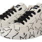 Dolce & Gabbana White Black Leather Stars Low Top Sneakers Shoes