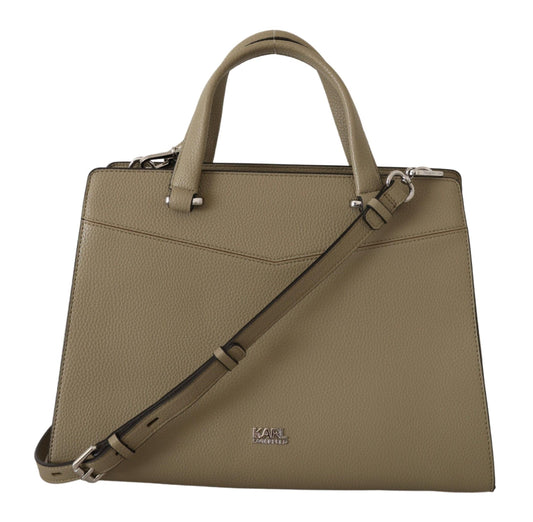 Karl Lagerfeld Sage Green Leather Tote Bag