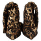 Dolce & Gabbana Gold Leopard Sequins Heels Boots Shoes