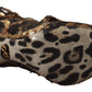 Dolce & Gabbana Gold Leopard Sequins Heels Boots Shoes