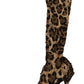 Dolce & Gabbana Gold Leopard Sequins Heels Boots Shoes