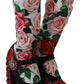 Dolce & Gabbana Black Floral Socks Crystal Jersey Boots Shoes