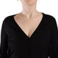 Dolce & Gabbana Black Wool V-neck Long Sleeves Pullover Top