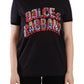 Dolce & Gabbana Black Logo Print Cotton Crew Neck Tee T-shirt