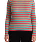 Dolce & Gabbana Multicolor Stripes Silk Crew Neck Pullover Top