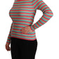 Dolce & Gabbana Multicolor Stripes Silk Crew Neck Pullover Top