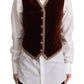 Dolce & Gabbana Bordeaux Velvet Cotton V-neck Sleeveless Vest Top