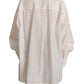 Dolce & Gabbana White Cotton Button Up Collared Long Sleeve Top