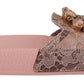 Dolce & Gabbana Pink Lace Crystal Sandals Slides Beach Shoes