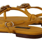 Dolce & Gabbana Mustard Leather Devotion Flats