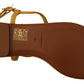 Dolce & Gabbana Mustard Leather Devotion Flats