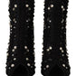 Dolce & Gabbana Black Crystals Zip Boots