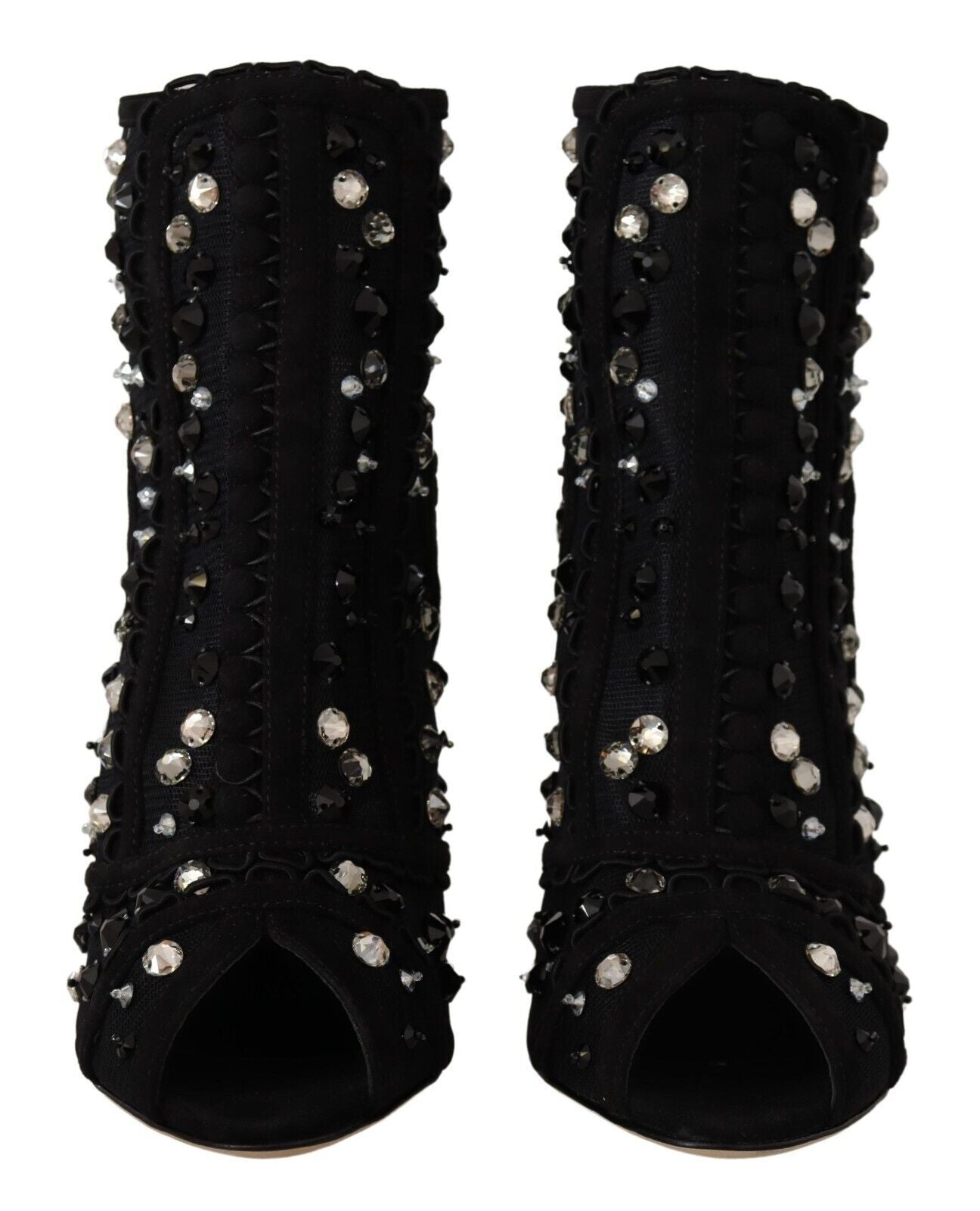 Dolce & Gabbana Black Crystals Zip Boots