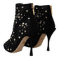 Dolce & Gabbana Black Crystals Zip Boots