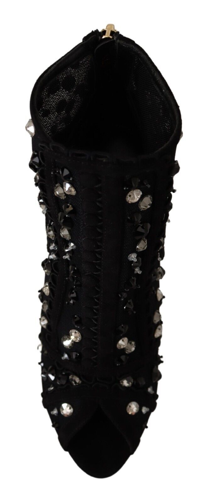 Dolce & Gabbana Black Crystals Zip Boots