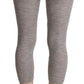 Ermanno Scervino Gray Modal Low Waist Cropped Leggings Slim Pants